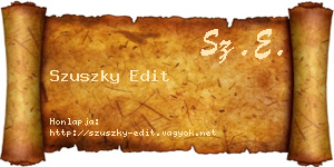 Szuszky Edit névjegykártya